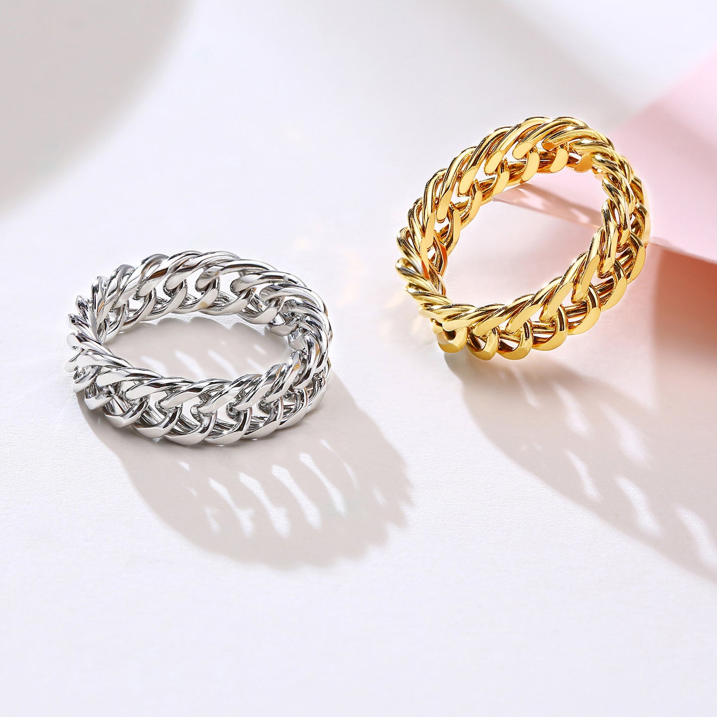 Women's Steel Chain Color Gold Fashion Trendy Rings