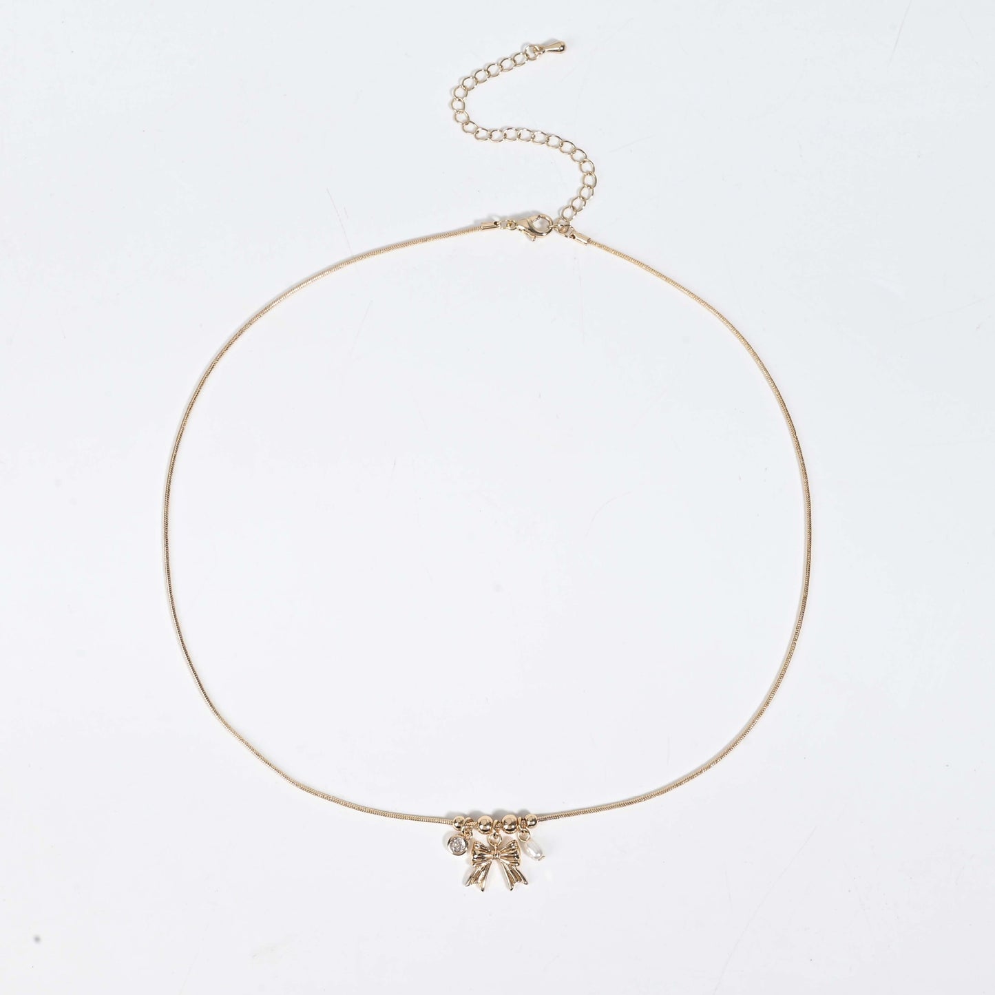 Bow Pearl Rhinestone Sweet Light Luxury Necklaces