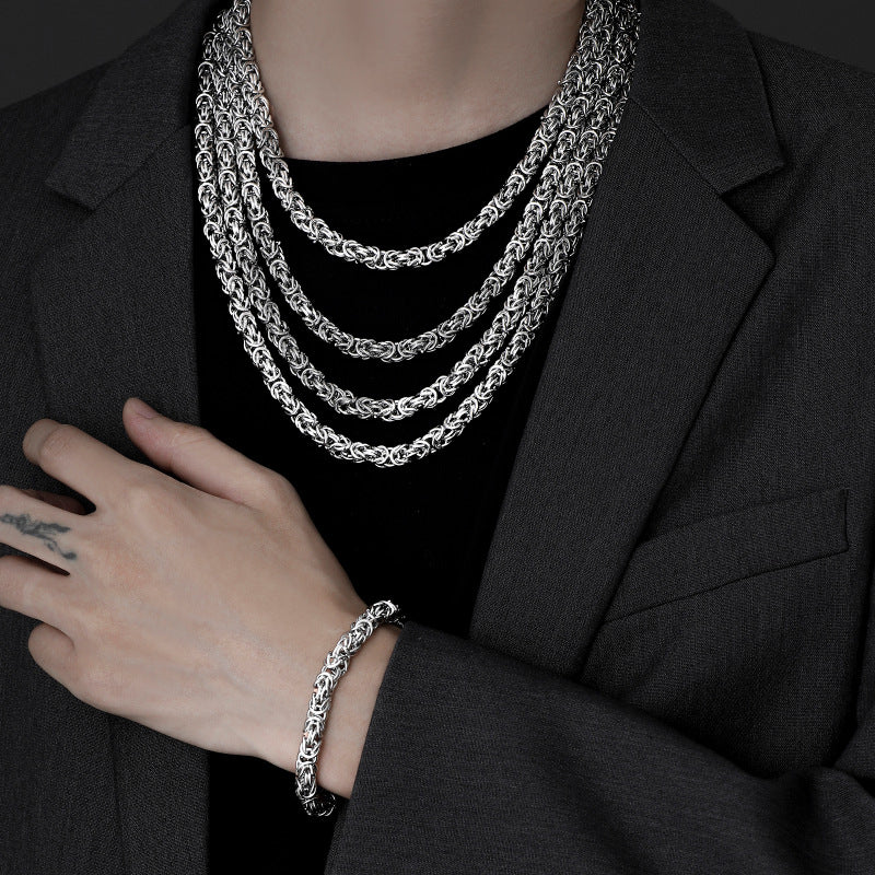 Women's & Men's Type Handmade Keel Chain Trendy Titanium Steel Jewelry Necklaces