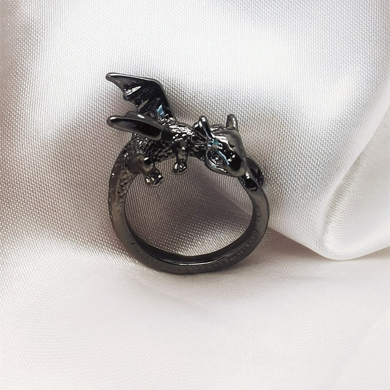 Women's & Men's Creative Funny Flying Dragon Adjustable Animal Opening Rings