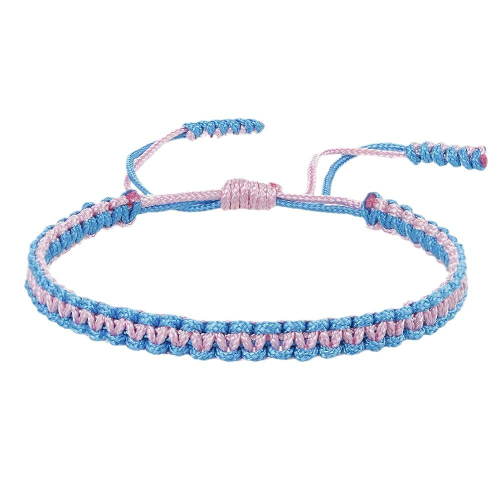 Women's Handmade Multicolor Jade Thread Braided Adjustable Bracelets