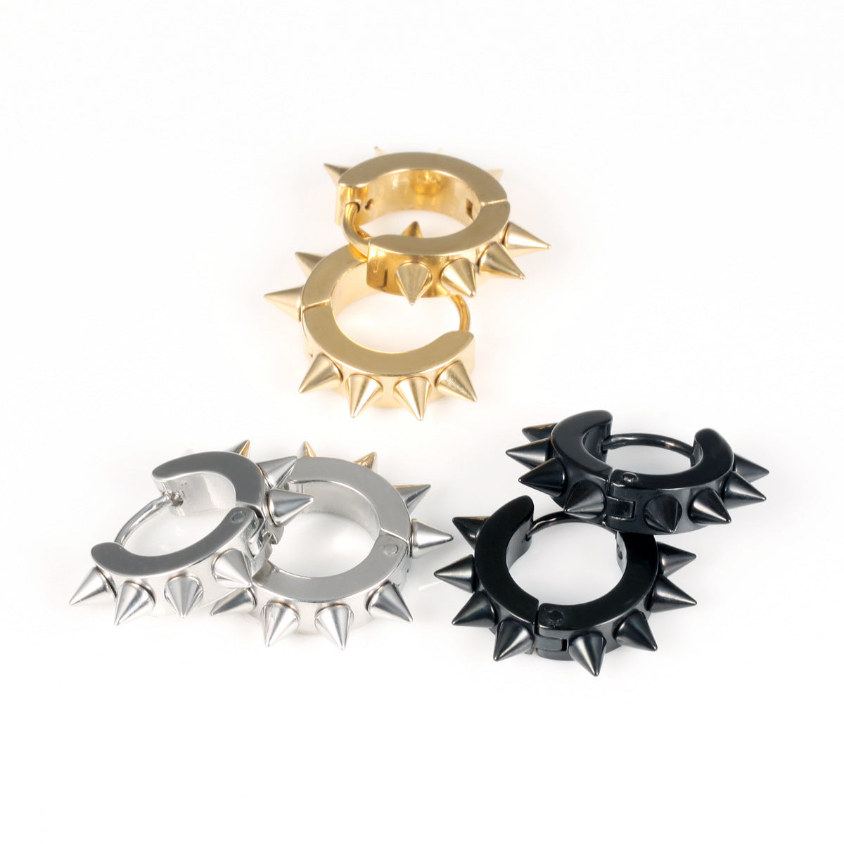 Men's Pointed Toe Rivet Accessories Personalized Hip Earrings
