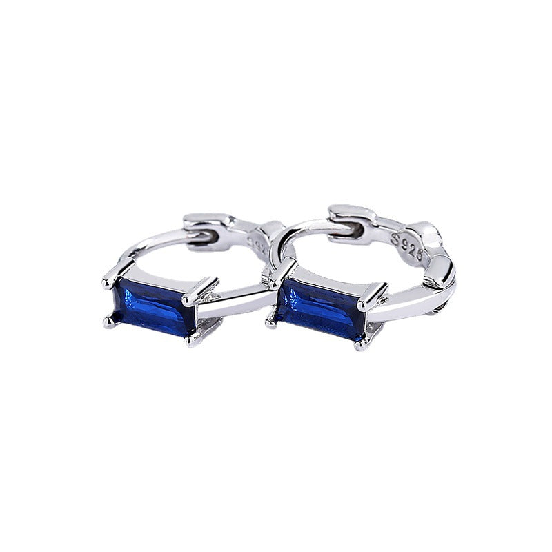 Women's Rectangular Zircon Delicate Trendy Niche High Earrings