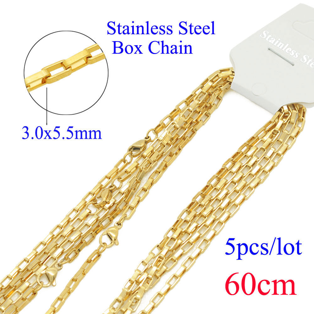 Steel Hemp Flowers Chain Curb Titanium Pearl Box Necklaces