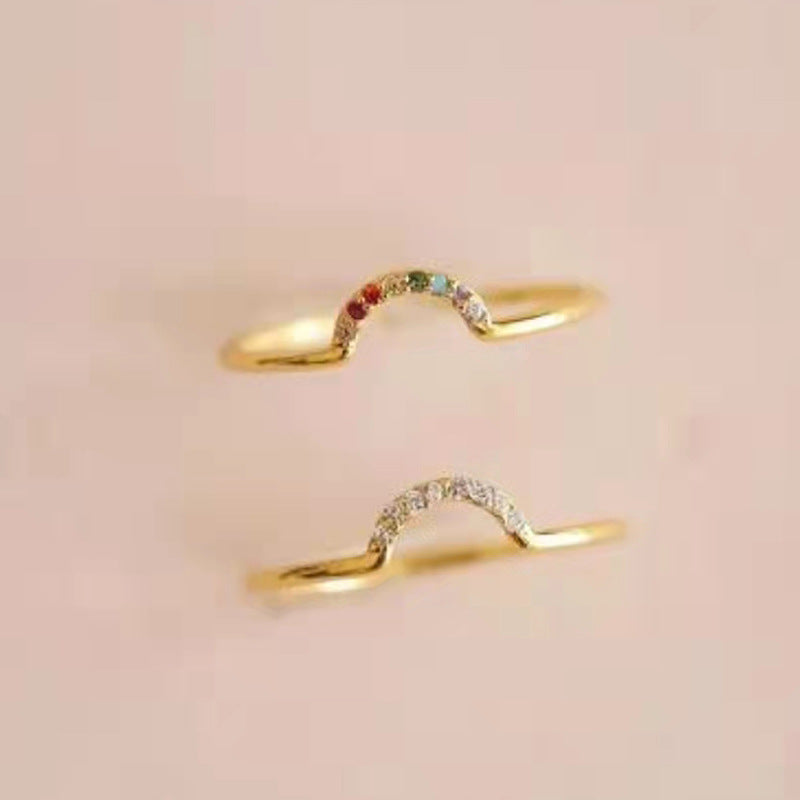 Geometric Fine Zircon Titanium Steel Gold Bracelets