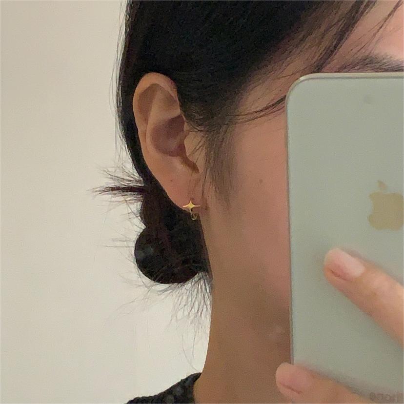 Korean Style Sterling Sier Star Ear Clip Earrings