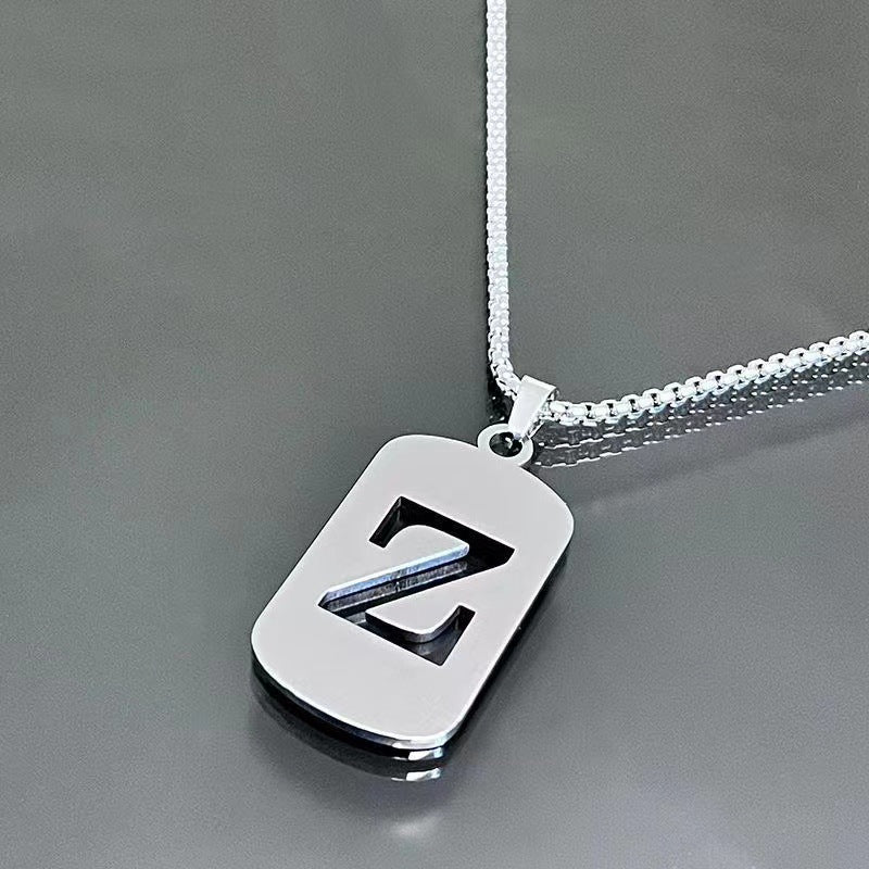 English Letter Titanium Steel Male Female Couple Clothing Necklaces