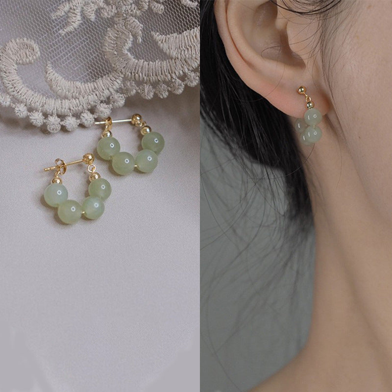 Jade Light Luxury High-grade Ear Clip Mosquito Earrings