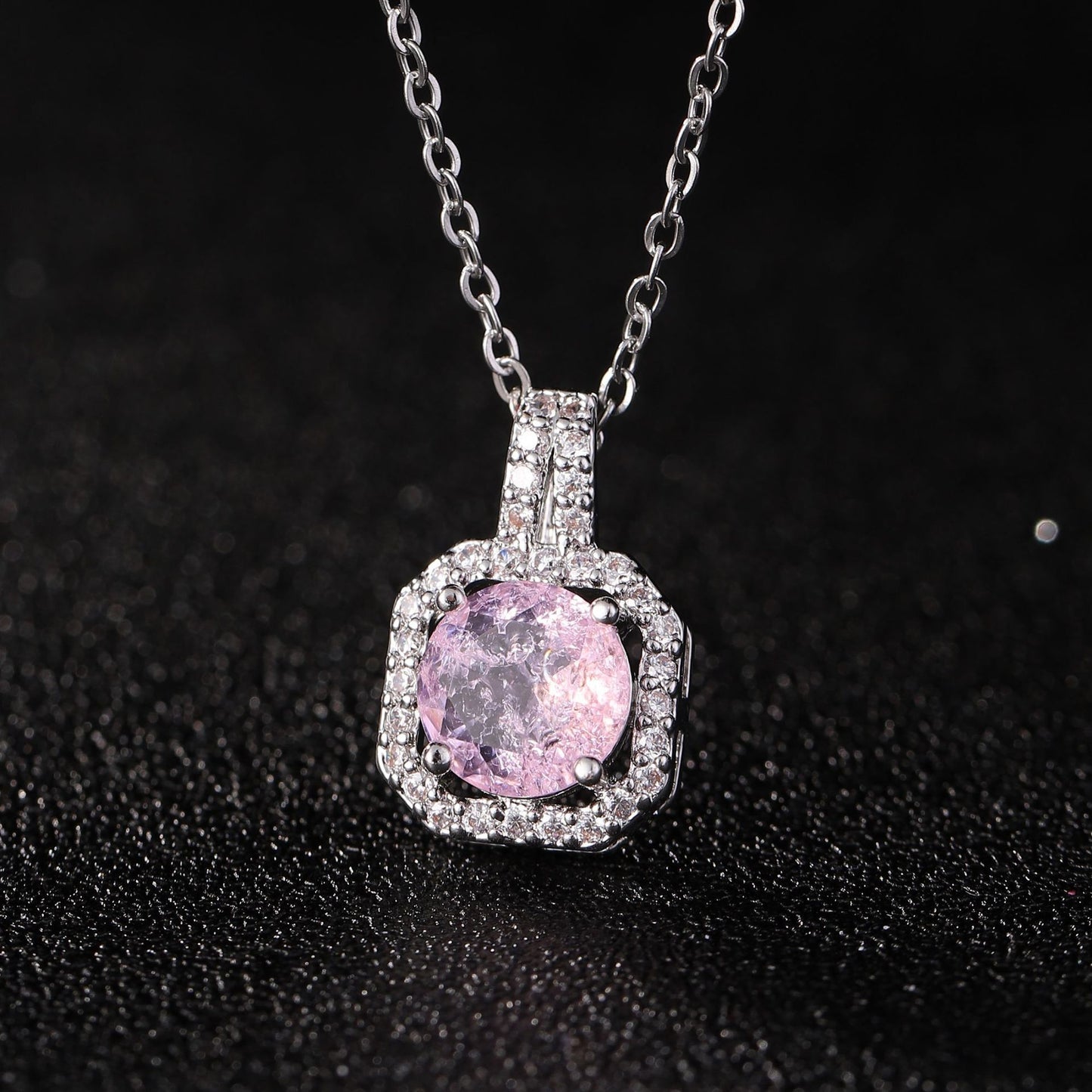 Female High-grade Full Diamond Light Luxury Necklaces