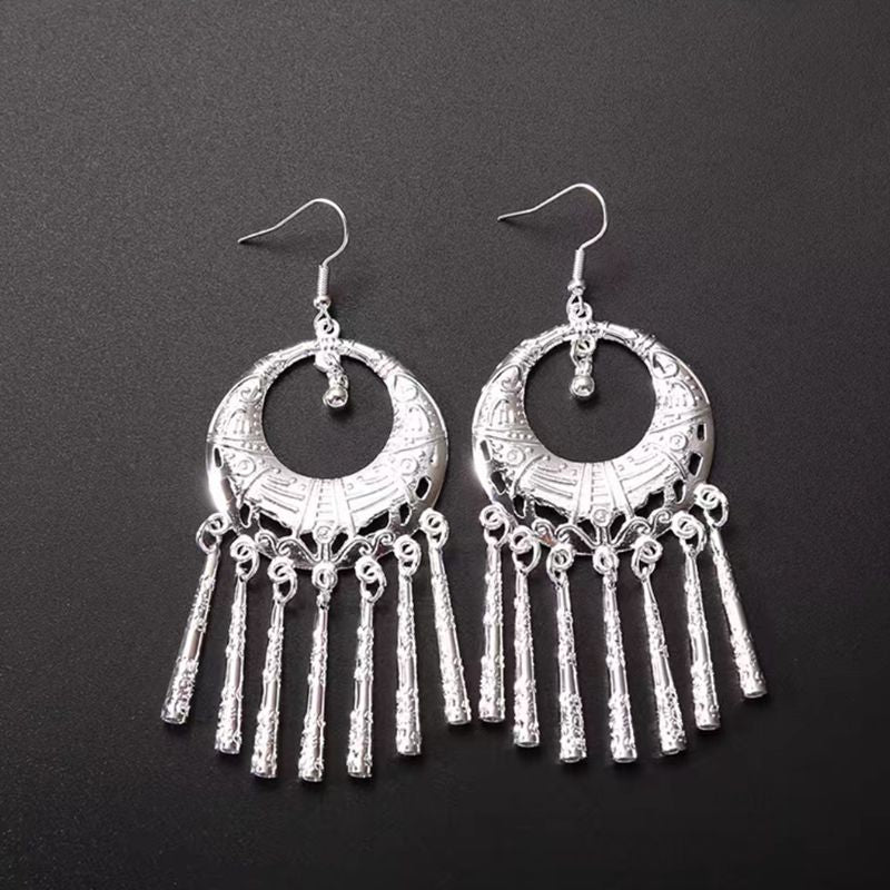 Imitation Miao Sier Ethnic Style Peacock Earrings