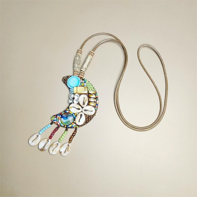Ethnic Style Nepal Leather Exotic Design Handmade Necklace