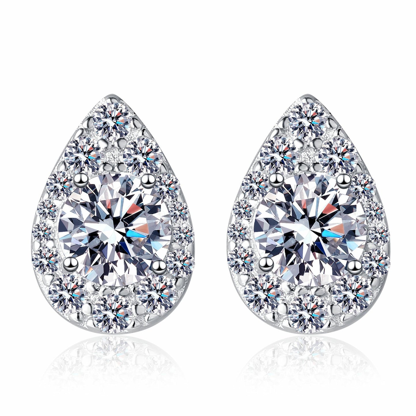 Gold-plated Pear-shaped Moissanite Drop-shaped Simple Everyday Earrings