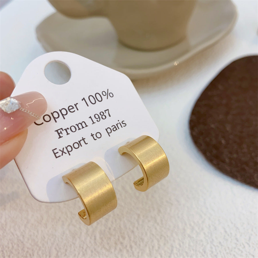 Matte Metal Frosty Style Female Affordable Earrings