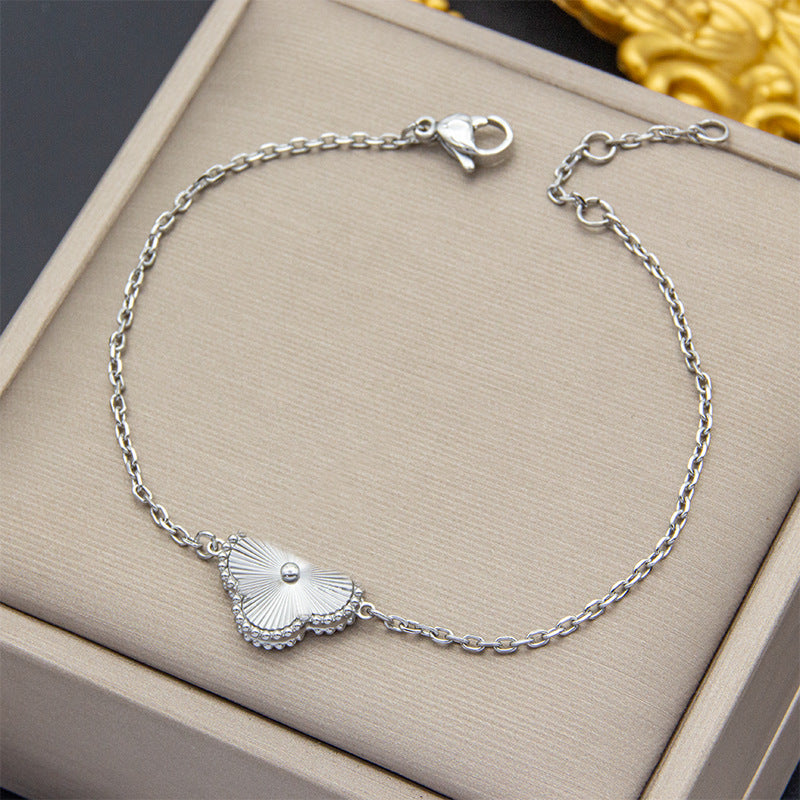 Belly Light Luxury High Version Batch Flower Stainless Bracelets