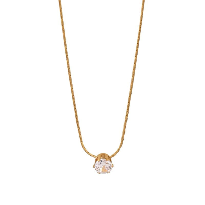 Women's Zircon Autumn Sweater Chain Titanium Steel Necklaces