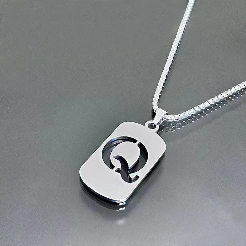 English Letter Titanium Steel Male Female Couple Clothing Necklaces