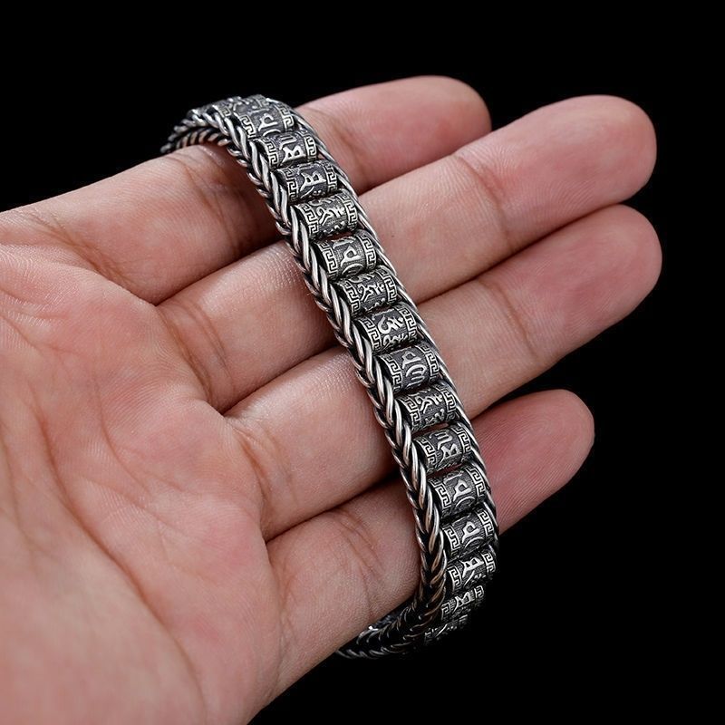 Men's Right Rain Sier Hand-woven Rotatable Chain Vintage Six Bracelet
