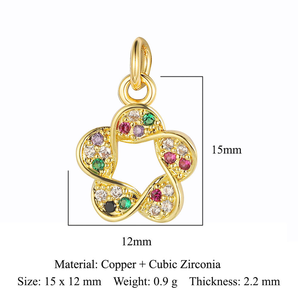 Tree Horseshoe Copper Zircon Snake Butterfly Pendants
