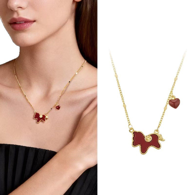 Life Red Heart Clavicle Chain Gifts For Necklace