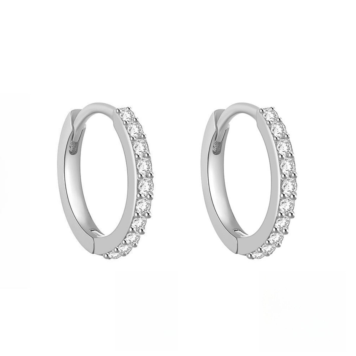 Fashion Ear Clip Micro Inlaid Zircon Round Wind Earrings