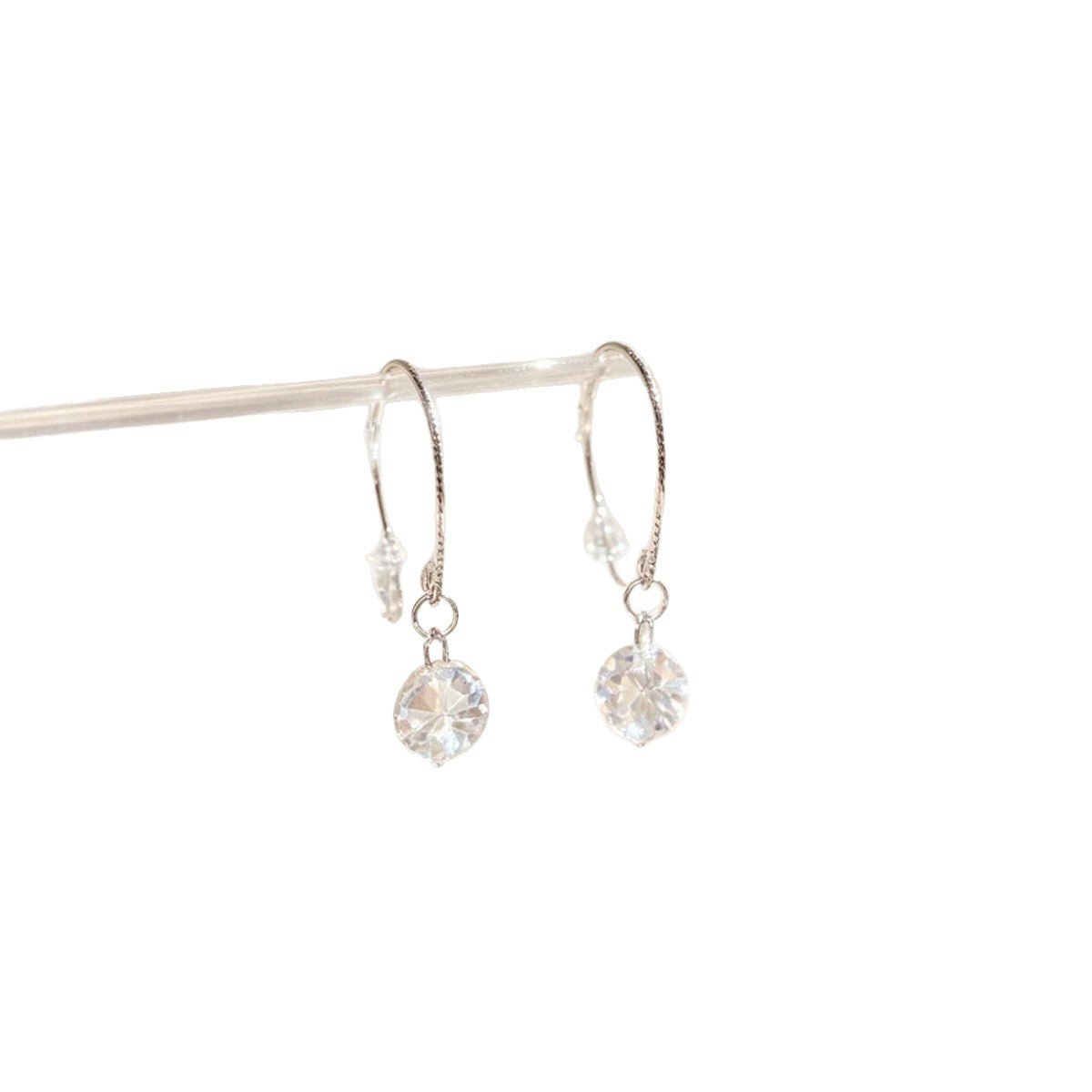 Women's Feeling Smart Rhinestone Water Drop Ear Hook Exquisite Small Square Earrings