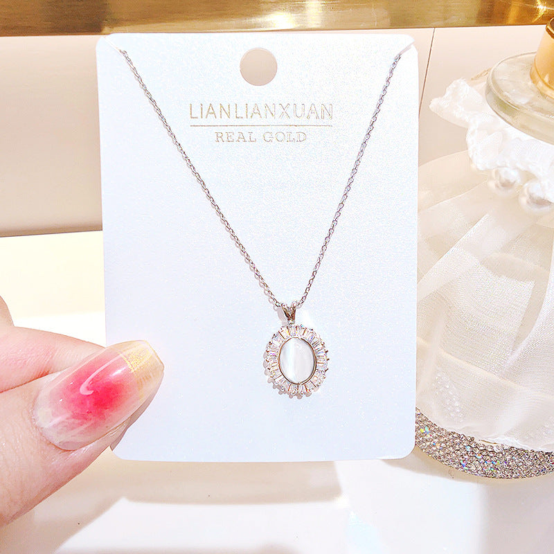 Women's Copper Summer High-grade Simple Refined Zircon Gold Necklaces