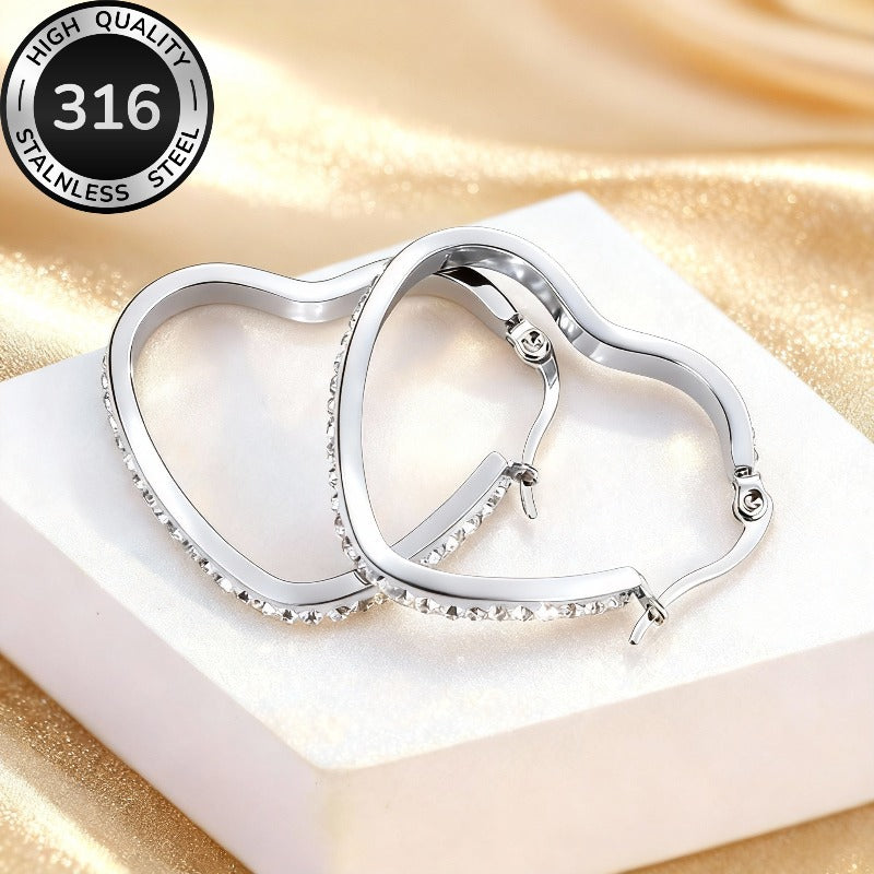 Love Heart Special Interest Light Luxury Personalized Ear Fashion Trendy Earrings