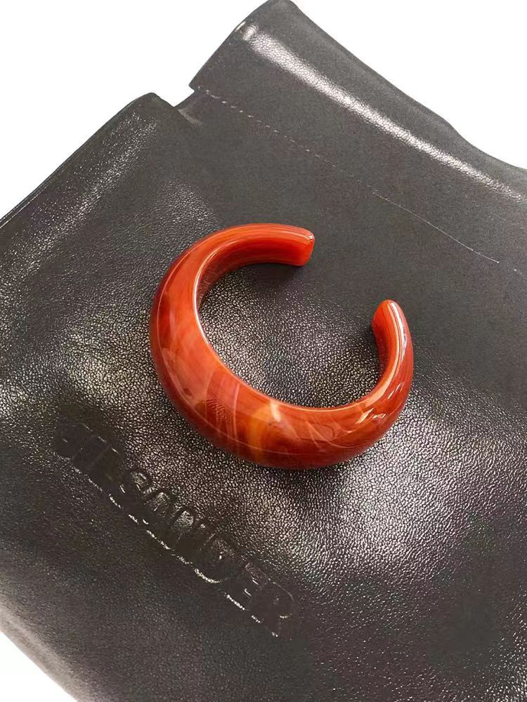 Orange Crescent Acrylic Design Simple High Sense Rings
