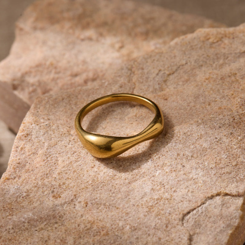 Gold Irregular Geometric Simple French Retro Curved Bracelets