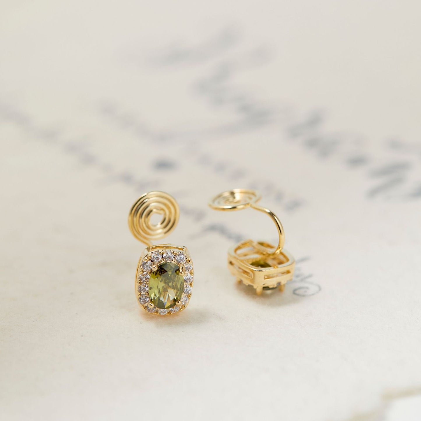 Gemstone Without Piercing Mosquito Coil Ear Rings