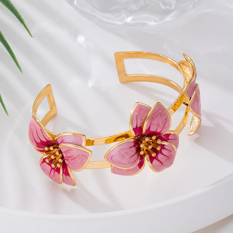 Classy Women's Glaze Flowers Mori Vacation Jewelry Set