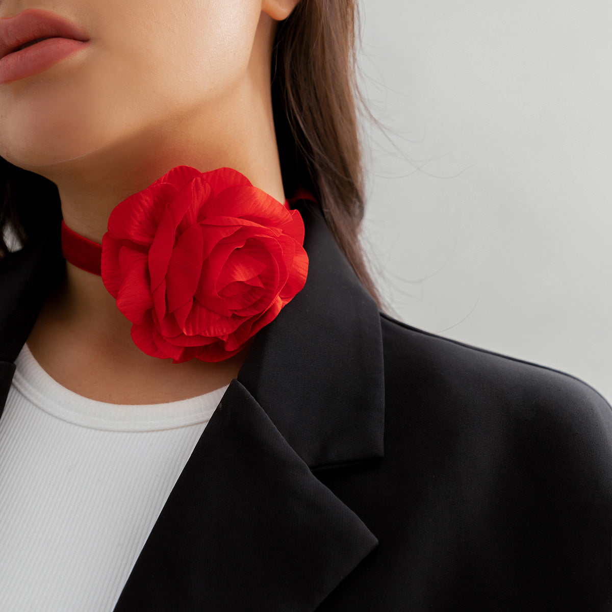 Personality Handmade Rose Creative Long Flower Necklaces
