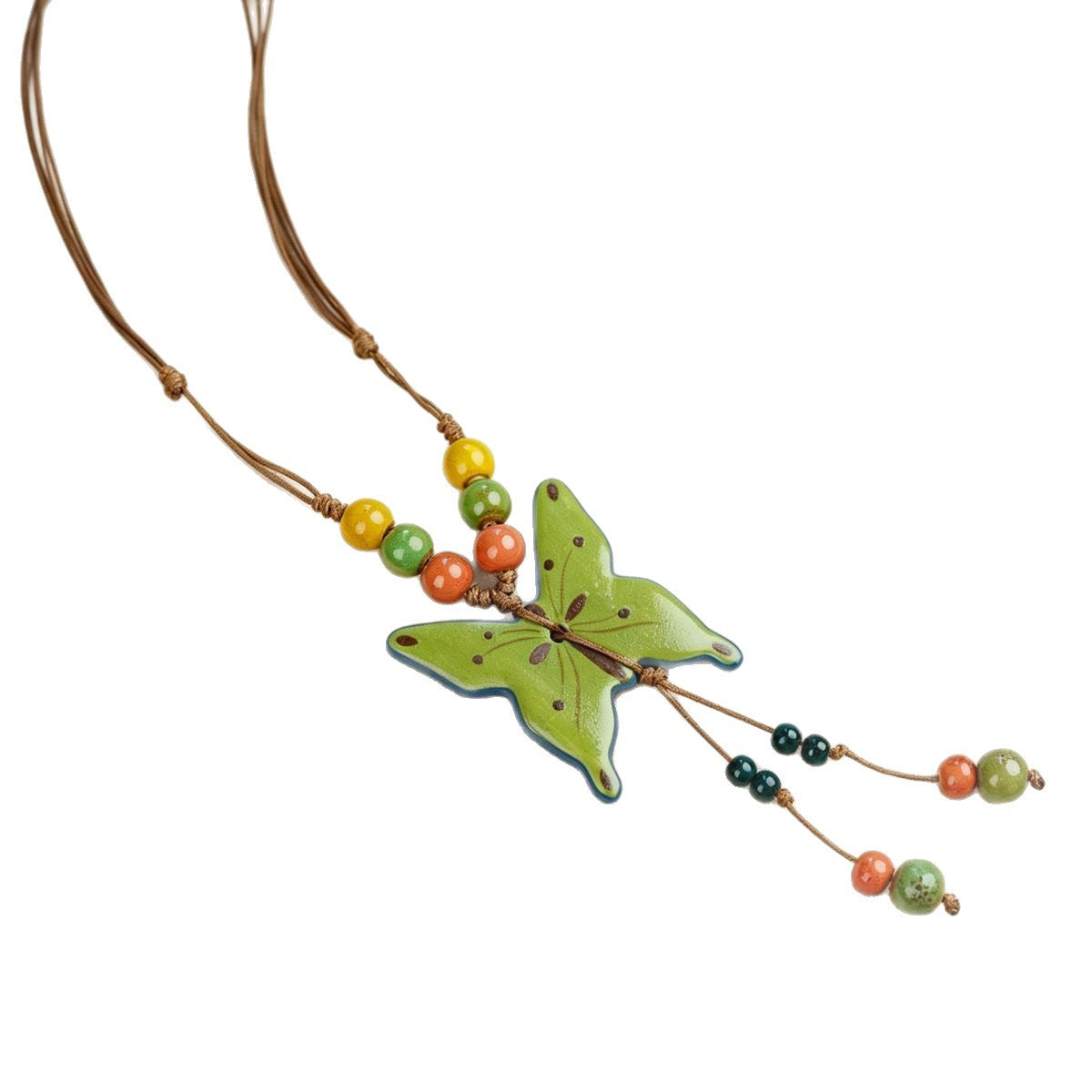 Women's Ceramic Butterfly Beaded For Niche Design Artistic Temperament Necklace