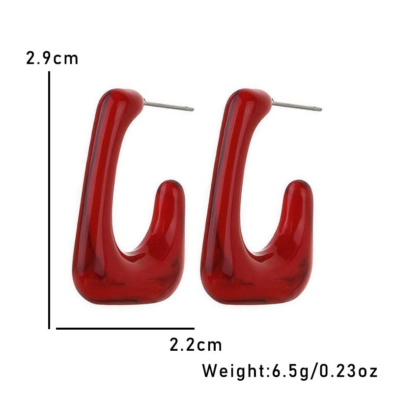 Women's Christmas For Vintage Wine Red Acrylic Earrings