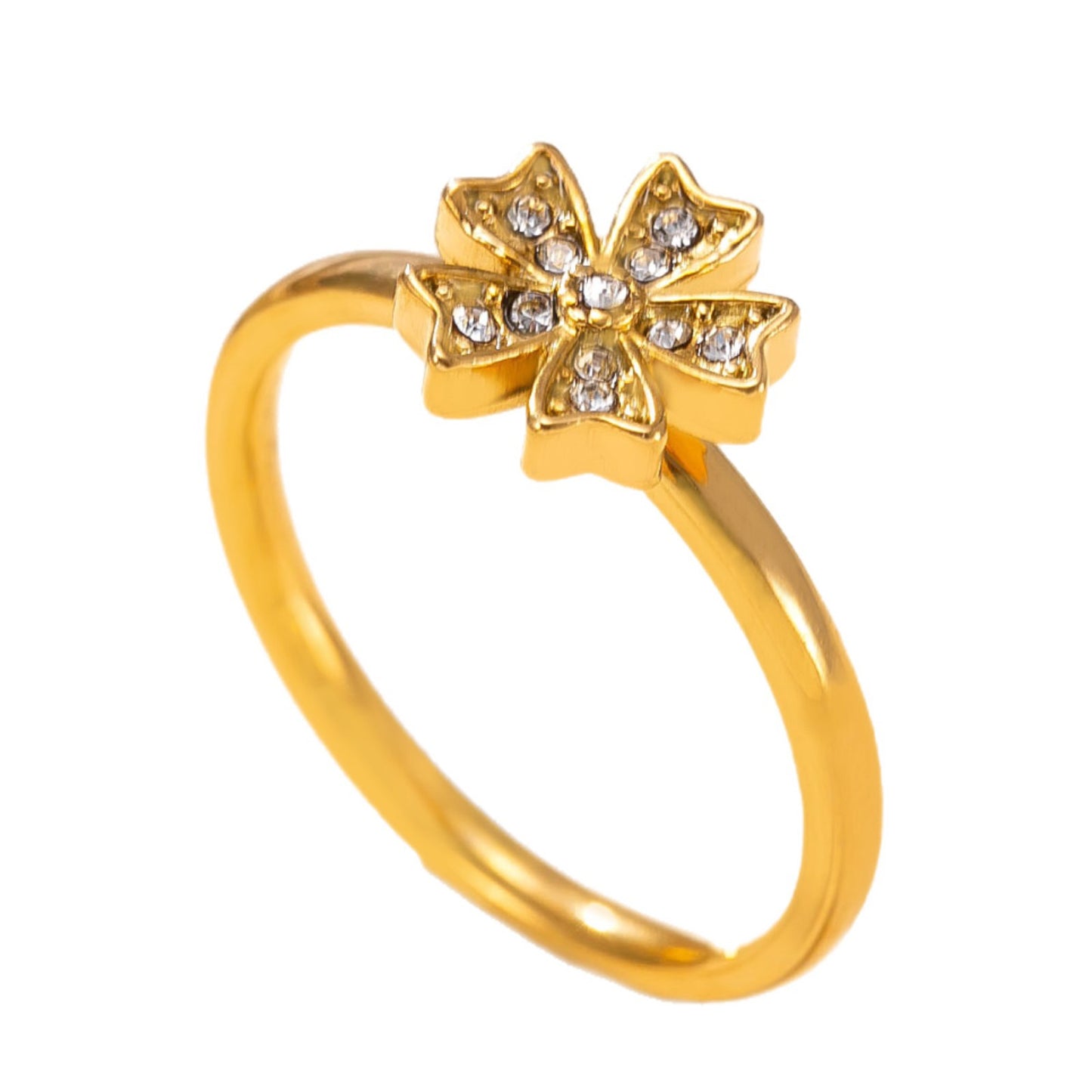 Titanium Steel Welding Flower Female Fashion High-grade Ring