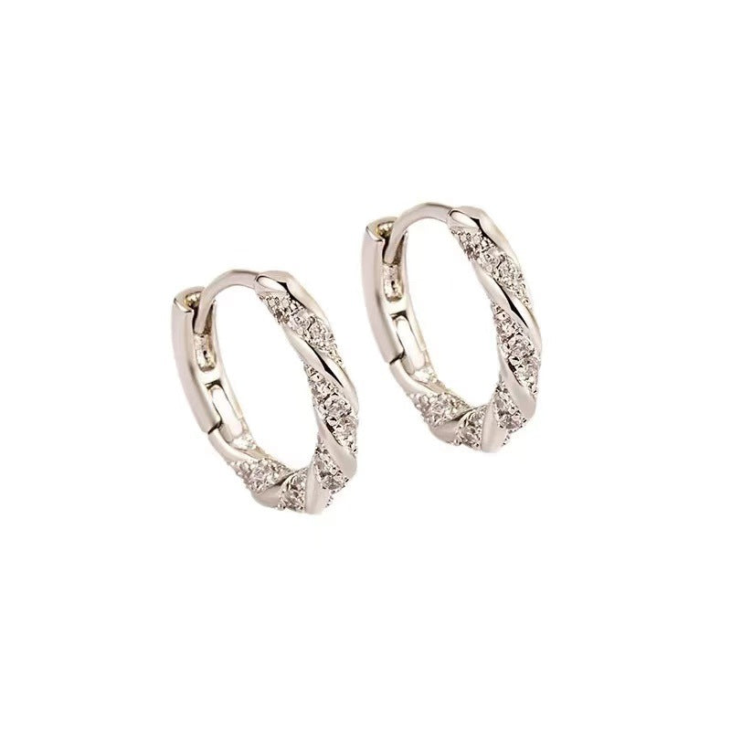 Mobius Diamond Simple Unique Hoop Copper Earrings