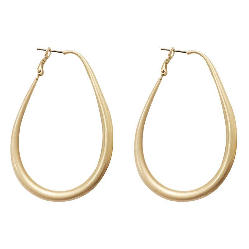 Women's Sier Needle Large High-grade Matte French Earrings