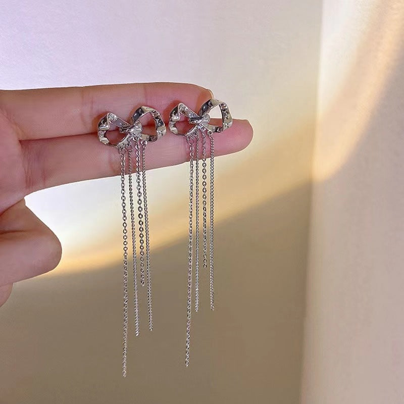Women's Needle Elegant Long Tassel Thin Effect Earrings