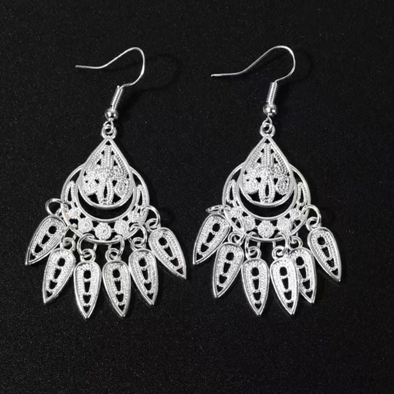 Imitation Miao Sier Ethnic Style Peacock Earrings