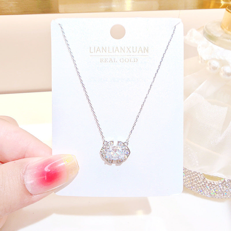 Women's Copper Summer High-grade Simple Refined Zircon Gold Necklaces