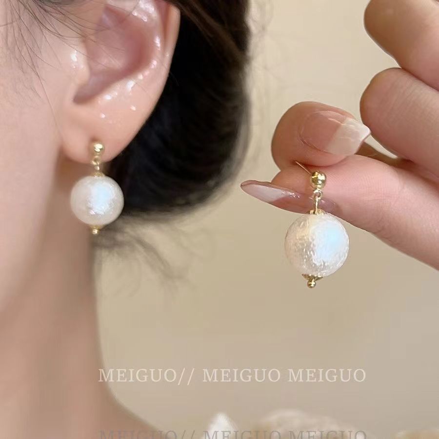 Light Luxury Minority Bow Pearl Graceful Long Earrings
