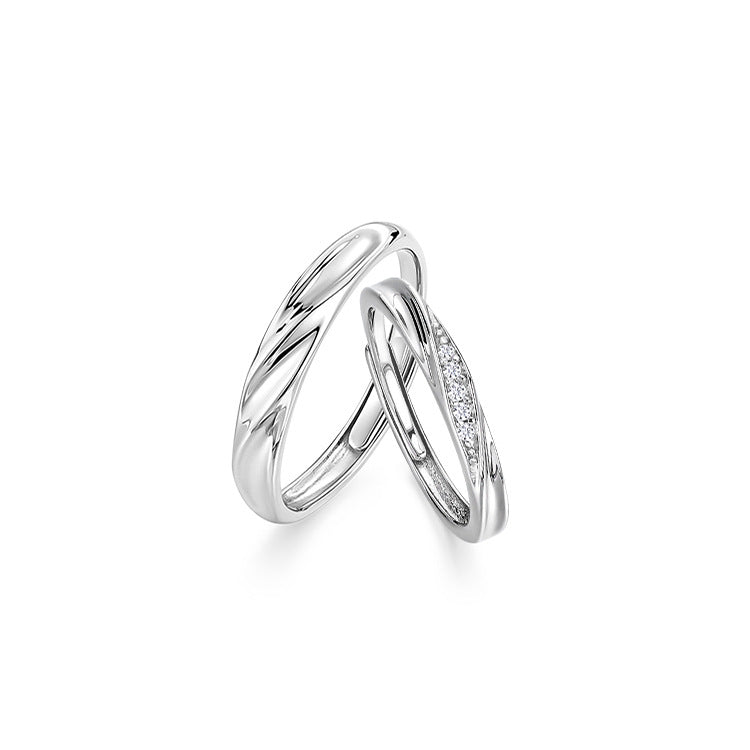 Love For Lovers Couple Frequency Light Luxury Rings