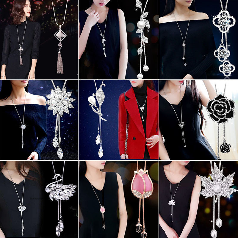 Women's Classic Sweater Chain Long Clothes Accessories Necklaces