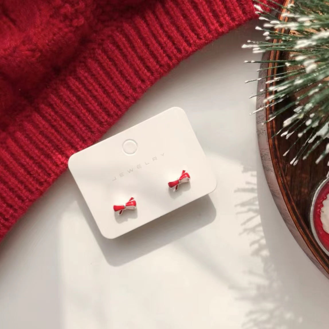 Winter Christmas Snowflake Reindeer Candy Sweet Earrings