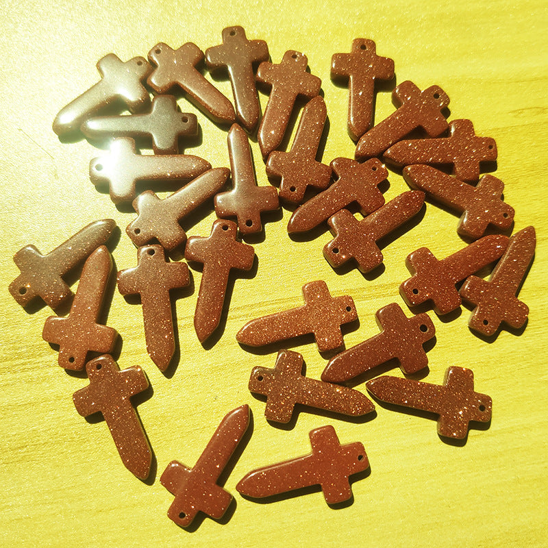 Women's & Men's Stone Cross South African Color Fluorite Pendants