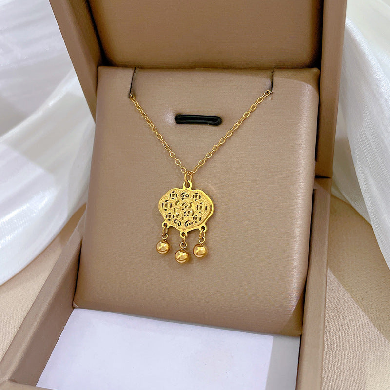 Whole Body Titanium Steel Fortune Lock Necklaces