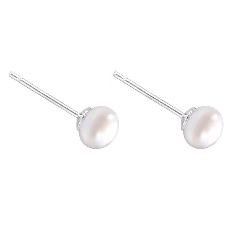 Women's Imitation Shell Pearls Freshwater Pearl Flat Earrings