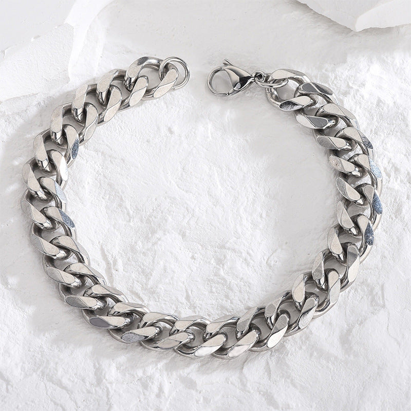 Men's Link Chain Titanium Steel Hip Hop Trend Stainless Simple Bracelet