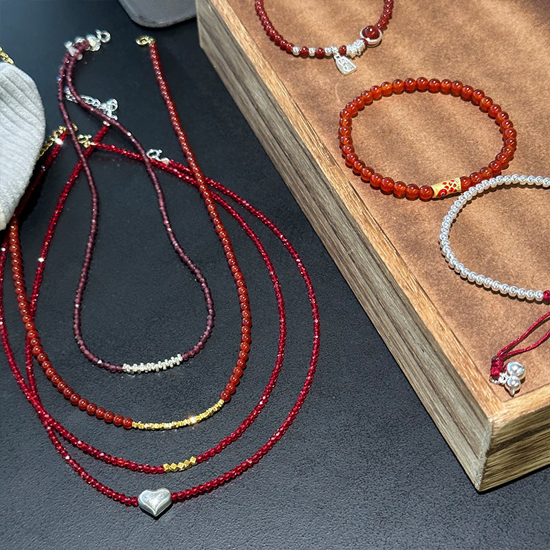 Women's Small Pieces Of Amethyst Simple Handmade Necklaces