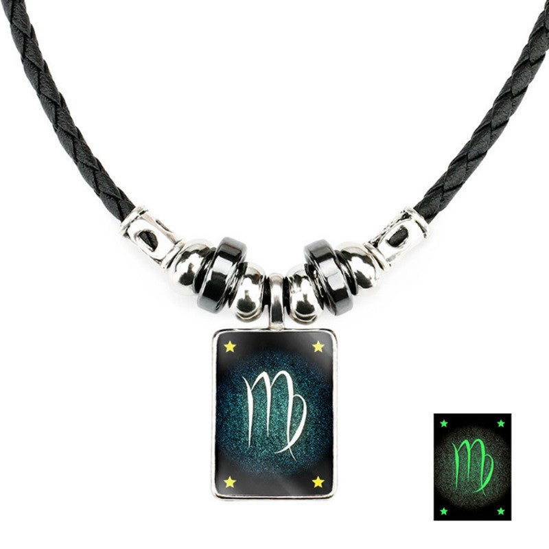 Men's Constellations Gift Starry Sky Luminous Retro Necklaces